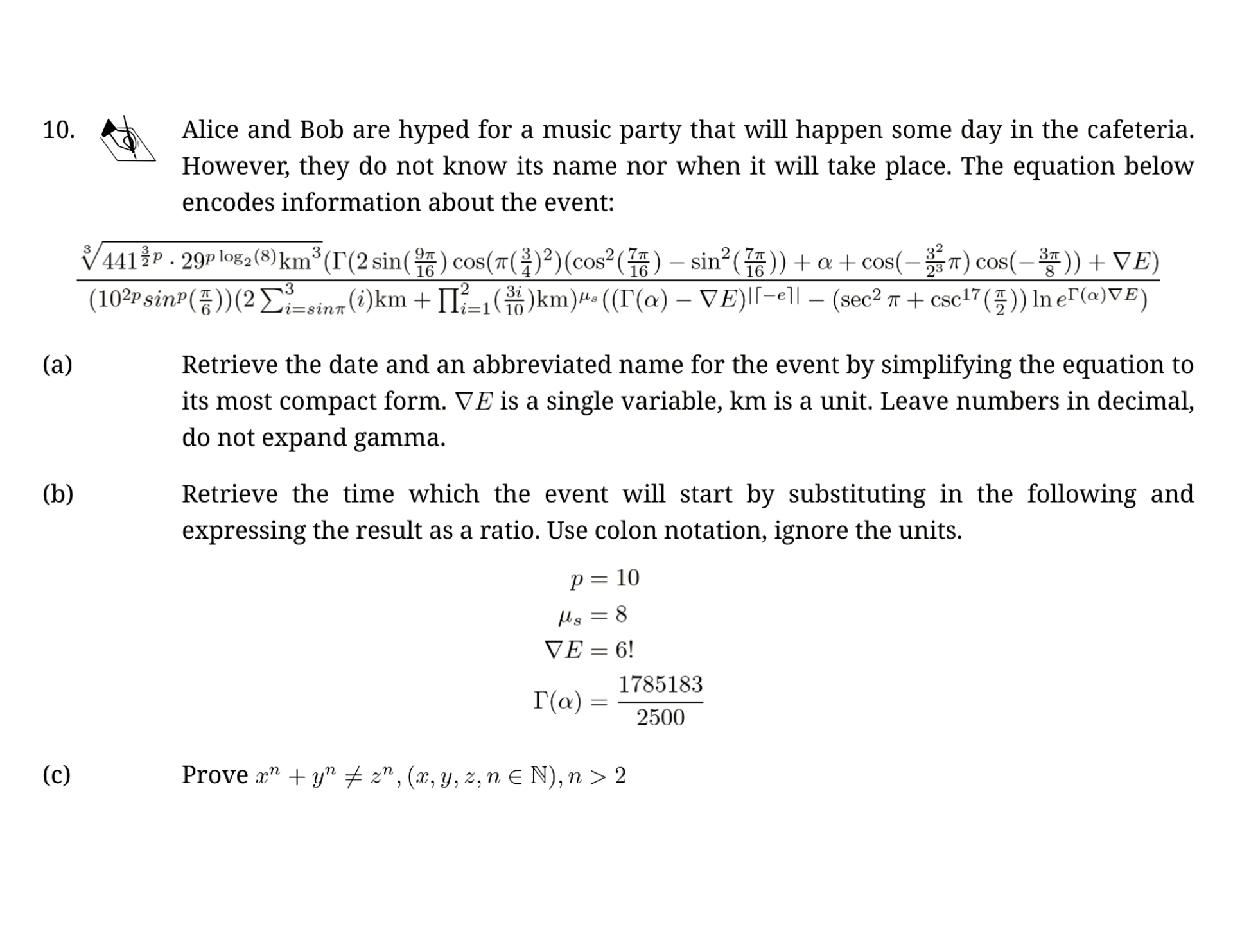 Euclid Math Contest